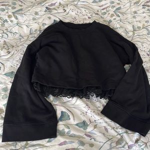 Black bell sleeves sweater